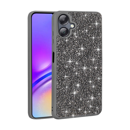 Galaxy A06 Kılıf Parlak Taşlı Tasarım Zore Pırlanta Kılıf - Gri