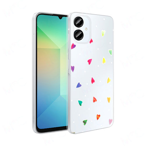 Galaxy A06 Kılıf Şeffaf Figürlü Zore Folk Sert Kılıf - Kalp