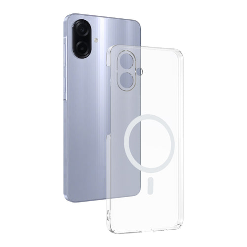 Galaxy A07 Kamera Korumalı M-Safe Şarj Özellikli Şeffaf Zore London Sert PC Kılıf - Şeffaf