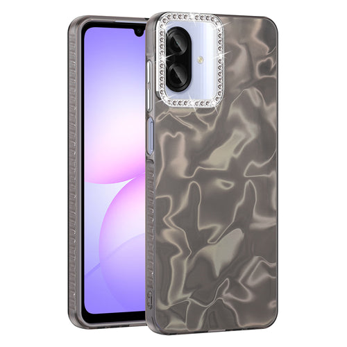 Galaxy A07 Kılıf Airbagli Parlak Taş Detay Tasarımlı Zore Esila Kılıf - Siyah
