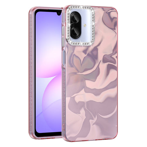 Galaxy A07 Kılıf Airbagli Parlak Taş Detay Tasarımlı Zore Esila Kılıf - Pembe