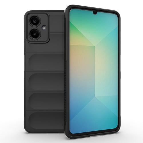 Galaxy A07 Kılıf Esnek TPU Oyuklu Arka Yüzey Tasarımlı Zore Etnik Silikon Kılıf - Siyah