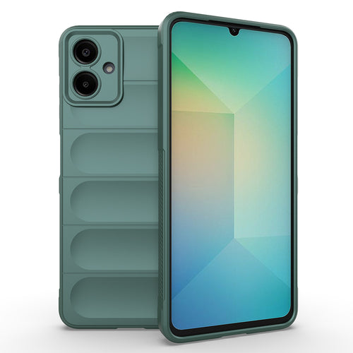 Galaxy A07 Kılıf Esnek TPU Oyuklu Arka Yüzey Tasarımlı Zore Etnik Silikon Kılıf - Koyu Yeşil