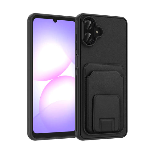 Galaxy A07 Kılıf Kartlıklı TPU Zore Bikart Kılıf - Siyah