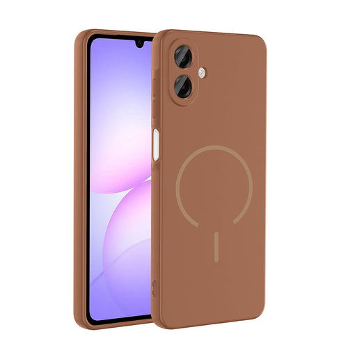 Galaxy A07 Kılıf M-safe Şarj Özellikli Zore Meta Kılıf - Kahverengi