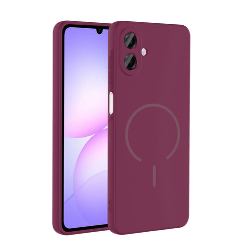 Galaxy A07 Kılıf M-safe Şarj Özellikli Zore Meta Kılıf - Mürdüm