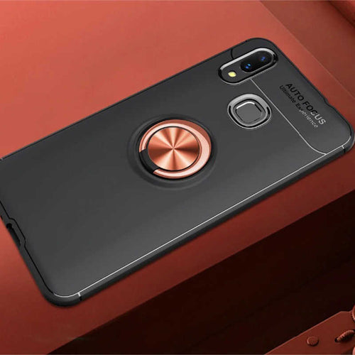 Galaxy A10S Kılıf Zore Ravel Silikon Kılıf - Siyah-Rose Gold