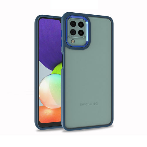 Galaxy A12 Kılıf Zore Flora Kılıf - Mavi