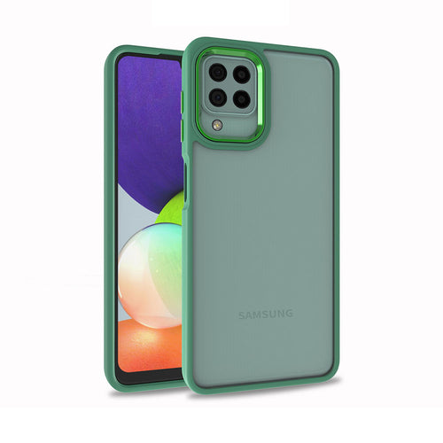 Galaxy A12 Kılıf Zore Flora Kılıf - Yeşil