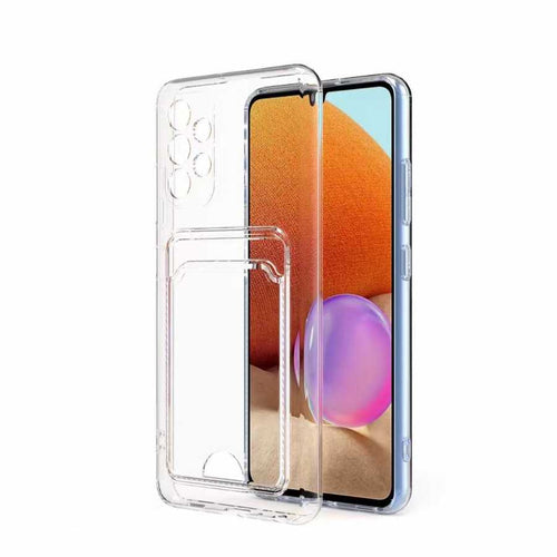Galaxy A13 4G Kılıf Kartlıklı Şeffaf Zore Setra Clear Silikon Kılıf - Renksiz