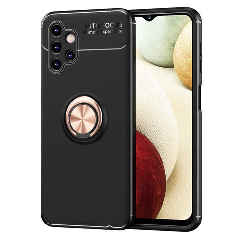 Galaxy A13 4G Kılıf Zore Ravel Silikon Kılıf - Siyah-Rose Gold