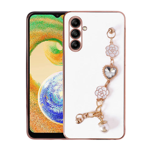 Galaxy A13 5G Kılıf El Tutamaçlı Kamera Korumalı Zore Taka Silikon Kılıf - Beyaz