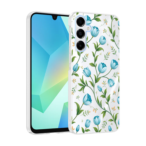 Galaxy A14 Kılıf Kamera Korumalı Desenli Zore Klip Kılıf - Mavi Lale
