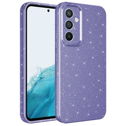 Galaxy A14 Kılıf Kamera Korumalı Simli Lüks Zore Koton Kılıf - Mor
