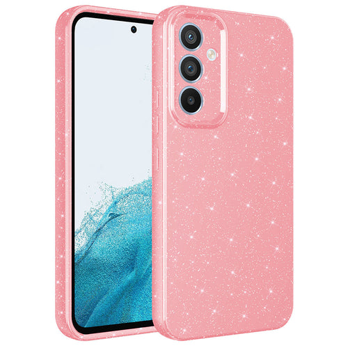 Galaxy A14 Kılıf Kamera Korumalı Simli Lüks Zore Koton Kılıf - Pembe