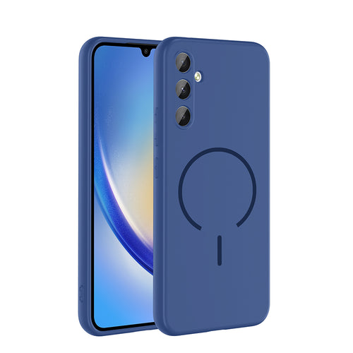 Galaxy A14 Kılıf M-safe Şarj Özellikli Zore Meta Kılıf - Lacivert