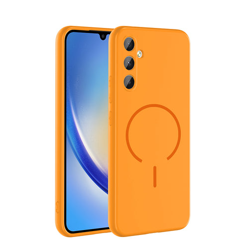 Galaxy A14 Kılıf M-safe Şarj Özellikli Zore Meta Kılıf - Turuncu