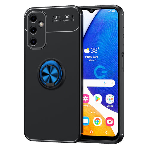Galaxy A14 Kılıf Zore Ravel Silikon Kılıf - Siyah-Mavi