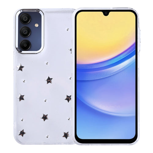 Galaxy A15 Kılıf Airbag Tasarımlı Simli Şeffaf Zore Kutup Kılıf - Yıldız