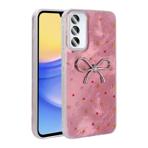 Galaxy A15 Kılıf Kamera Korumalı Figürlü Zore Ponti Silikon Kılıf - Açık Pembe