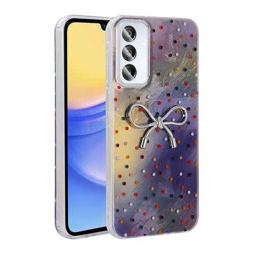 Galaxy A15 Kılıf Kamera Korumalı Figürlü Zore Ponti Silikon Kılıf - Lila