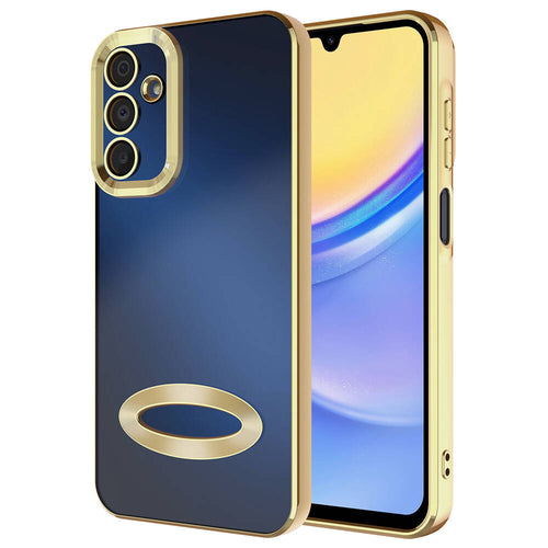 Galaxy A15 Kılıf Kamera Korumalı Logo Gösteren Zore Omega Kılıf - Gold