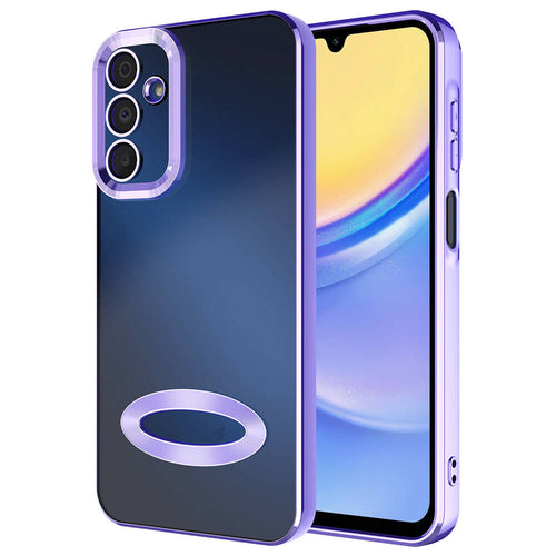 Galaxy A15 Kılıf Kamera Korumalı Logo Gösteren Zore Omega Kılıf - Lila