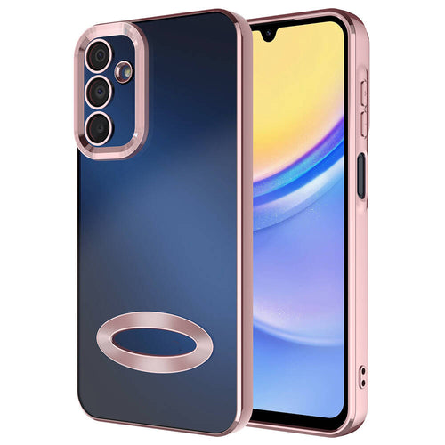 Galaxy A15 Kılıf Kamera Korumalı Logo Gösteren Zore Omega Kılıf - Rose Gold
