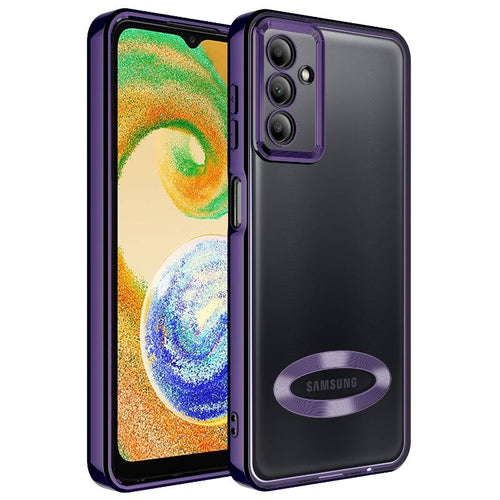 Galaxy A15 Kılıf Kamera Korumalı Logo Gösteren Zore Omega Kılıf - Derin Mor