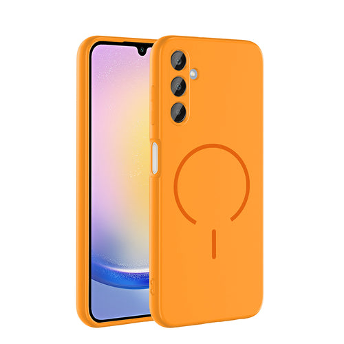 Galaxy A15 Kılıf M-safe Şarj Özellikli Zore Meta Kılıf - Mürdüm