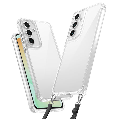 Galaxy A16 Kılıf Airbagli Takılabilir Askı Aparatlı Zore Snap Silikon Kılıf - Şeffaf