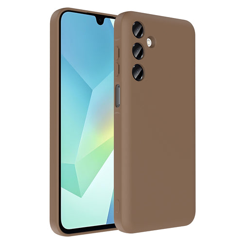 Galaxy A16 Kılıf Kamera Korumalı Kartlık Hazneli Zore Vitra Kılıf - Kahverengi