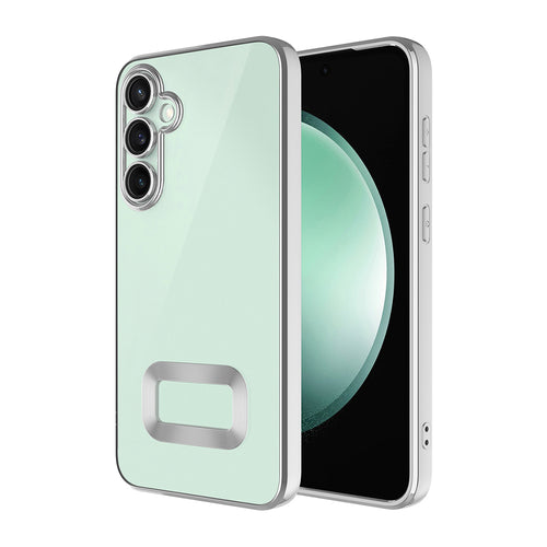 Galaxy A16 Kılıf Kamera Korumalı Logo Gösteren Zore Omega Kılıf - Gümüş