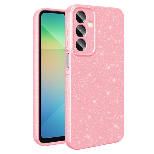 Galaxy A16 Kılıf Kamera Korumalı Simli Lüks Zore Koton Kılıf - Açık Pembe