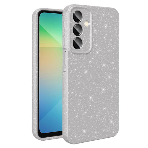 Galaxy A16 Kılıf Kamera Korumalı Simli Lüks Zore Koton Kılıf - Gümüş