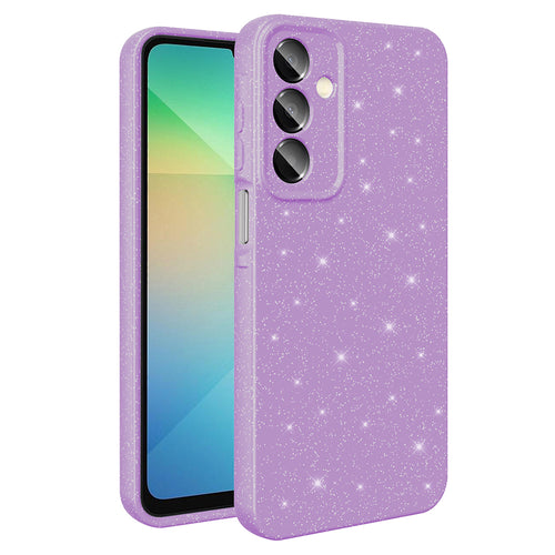 Galaxy A16 Kılıf Kamera Korumalı Simli Lüks Zore Koton Kılıf - Lila