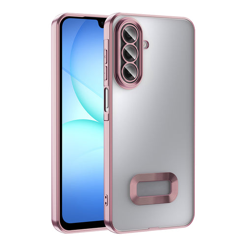 Galaxy A17 Kılıf Kamera Korumalı Logo Gösteren Zore Omega Kılıf - Rose Gold