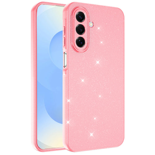 Galaxy A17 Kılıf Kamera Korumalı Simli Lüks Zore Koton Kılıf - Açık Pembe