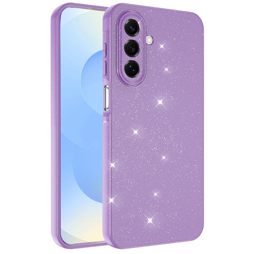 Galaxy A17 Kılıf Kamera Korumalı Simli Lüks Zore Koton Kılıf - Mor