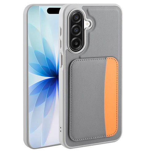 Galaxy A17 Kılıf Kartlıklı Zore X-Kart Silikon Kılıf - Koyu Gri