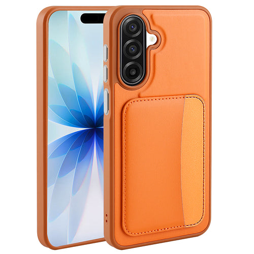 Galaxy A17 Kılıf Kartlıklı Zore X-Kart Silikon Kılıf - Turuncu