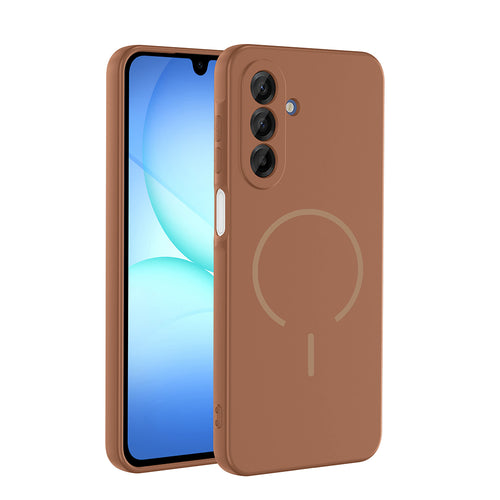 Galaxy A17 Kılıf M-safe Şarj Özellikli Zore Meta Kılıf - Kahverengi