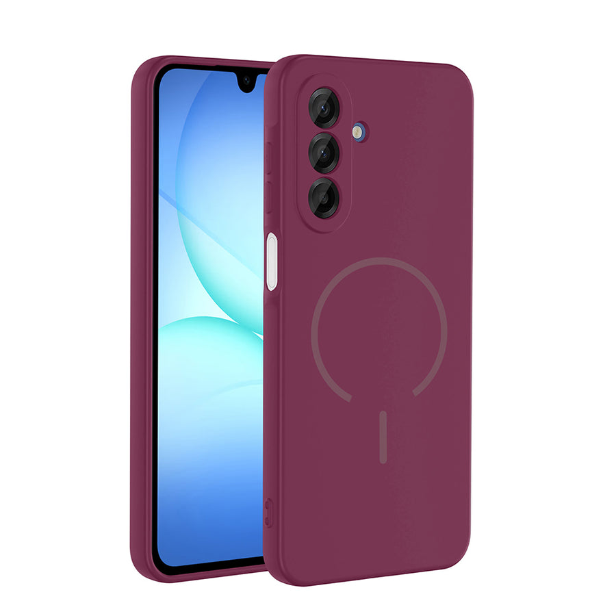 Galaxy A17 Kılıf M-safe Şarj Özellikli Zore Meta Kılıf - Mürdüm