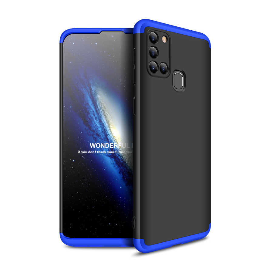 Galaxy A21S Kılıf Zore Ays Kılıf - Siyah-Mavi
