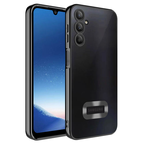 Galaxy A24 Kılıf Kamera Korumalı Logo Gösteren Zore Omega Kılıf - Siyah