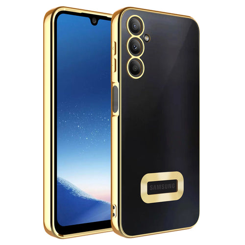 Galaxy A24 Kılıf Kamera Korumalı Logo Gösteren Zore Omega Kılıf - Gold