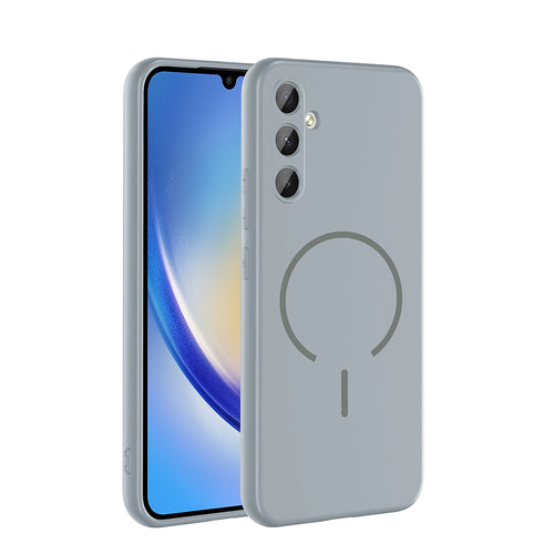 Galaxy A24 Kılıf M-safe Şarj Özellikli Zore Meta Kılıf - Titanyum-Gri
