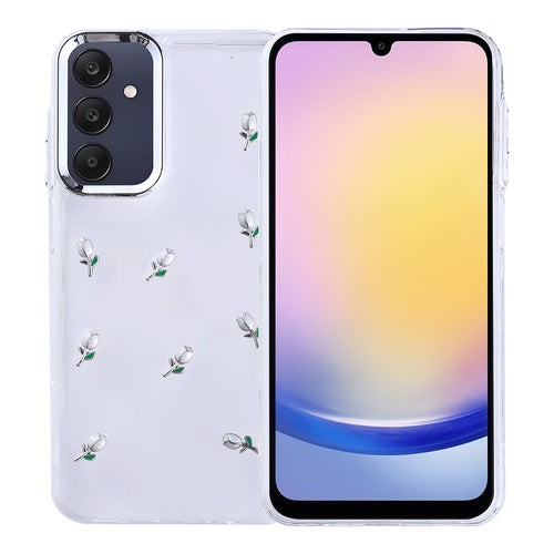Galaxy A25 Kılıf Airbag Tasarımlı Simli Şeffaf Zore Kutup Kılıf - Lale
