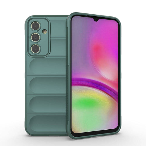 Galaxy A25 Kılıf Esnek TPU Oyuklu Arka Yüzey Tasarımlı Zore Etnik Silikon Kılıf - Koyu Yeşil