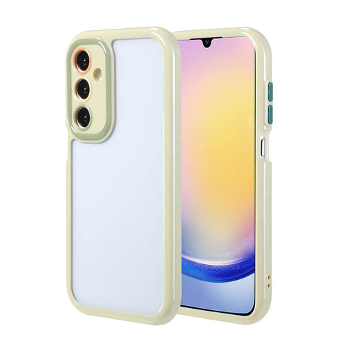 Galaxy A25 Kılıf Kamera Korumalı Renkli Kenar ve Çerçeve Tasarımlı Zore Vitamin Kılıf - Yeşil